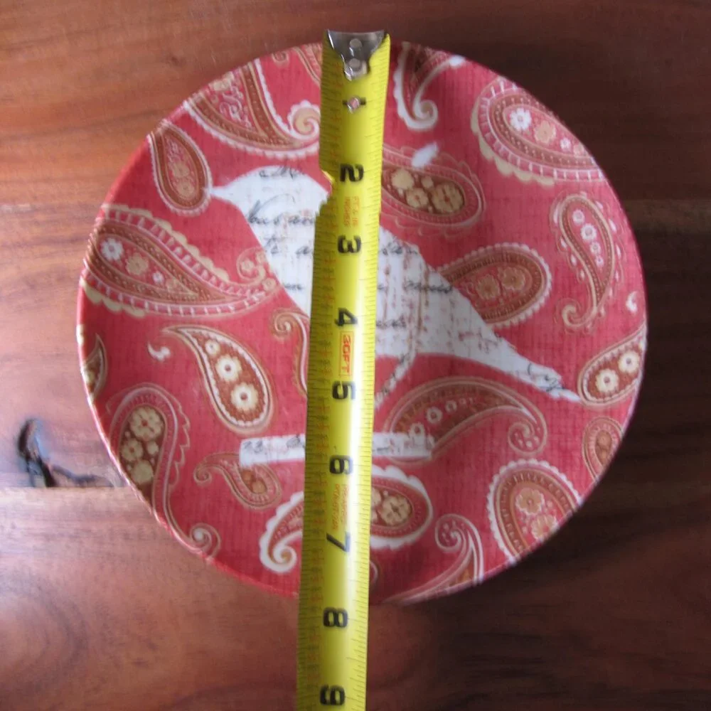 3 for $24 - pier 1 paisley bird red appetizer plate (W6360)